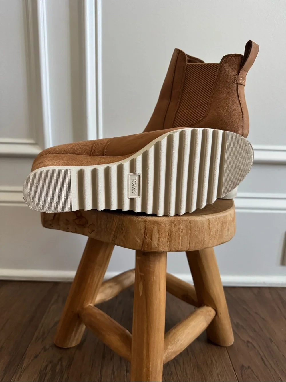 Toms Tan Wedge Chelsea Ankle Boots